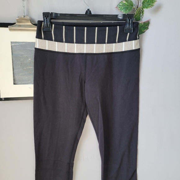 Lululemon Skinny Groove Pant Full On Luon Black Cayman Stripe 4 - Picture 3 of 13